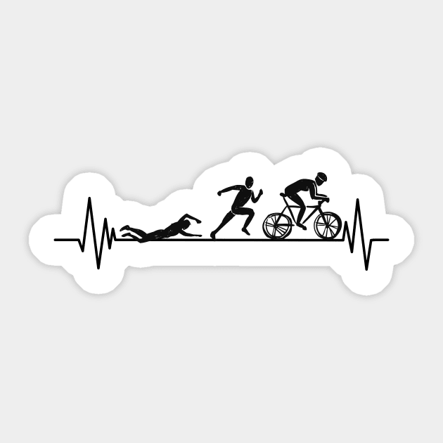TRIATHLON heartbeat Swim, Bike, Run lover Sticker by mezy